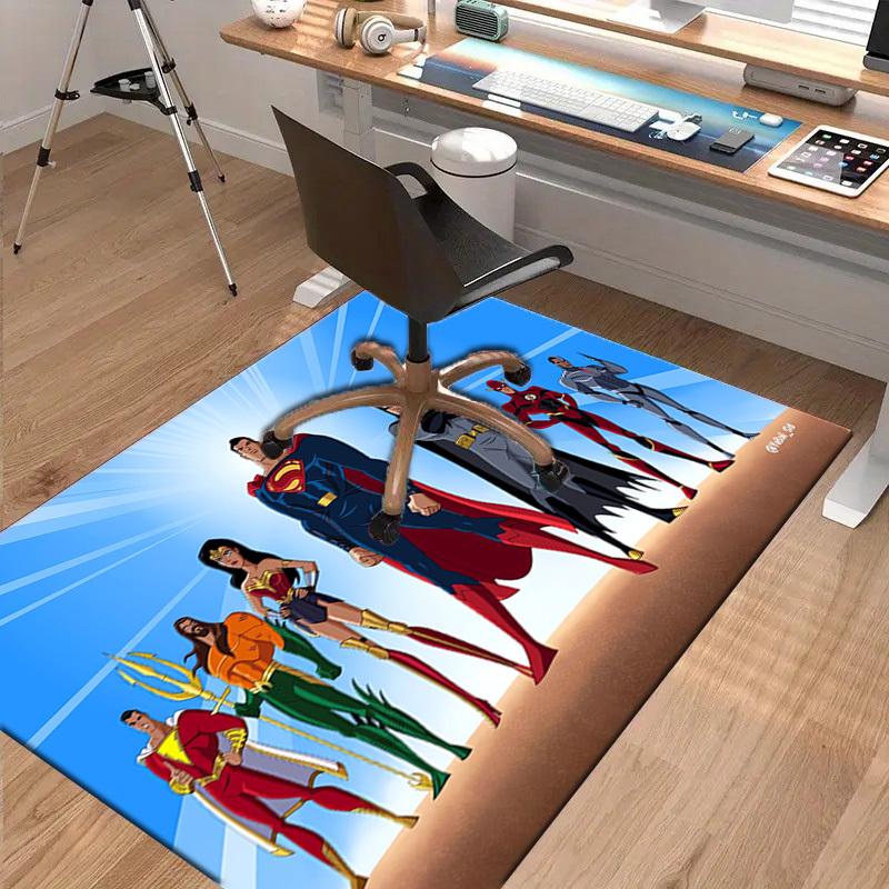 1pc Office Carpet Chair Mats Justice League Heroes Perfect for Office Chairs, Living Rooms, Or Bedrooms,Polyester Carpet.HDT228