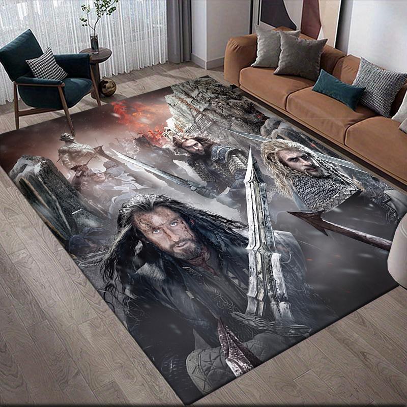 Hobbit Characters Anti-Slip Floor Mat, Rectangular Carpet for Home Living Room Decor
