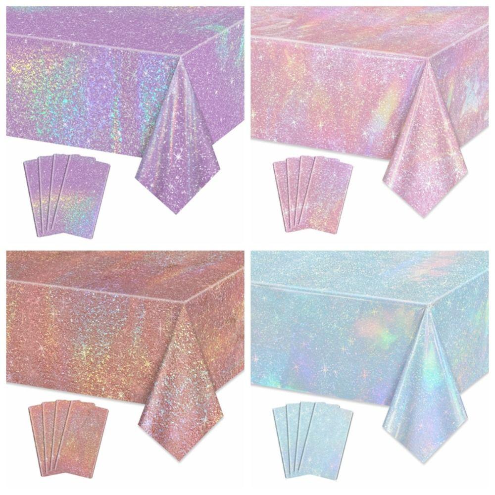 Purple Laser Disposale Tablecloth Aluminum Film Party Decoration Birthday Wedding Party Supplies