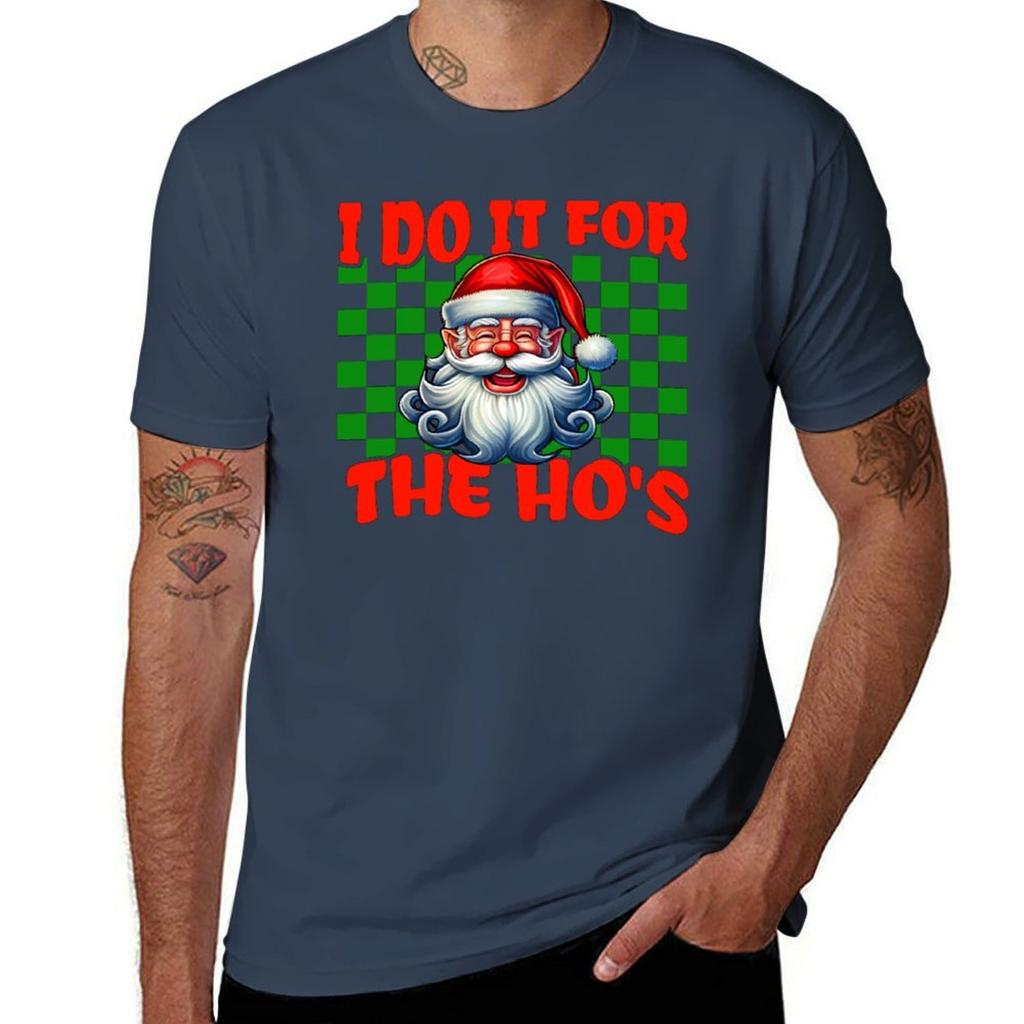 I Do It For The Hos Funny Inappropriate Christmas Unisex Santa TShirt Holiday Party TShirt For Unisex