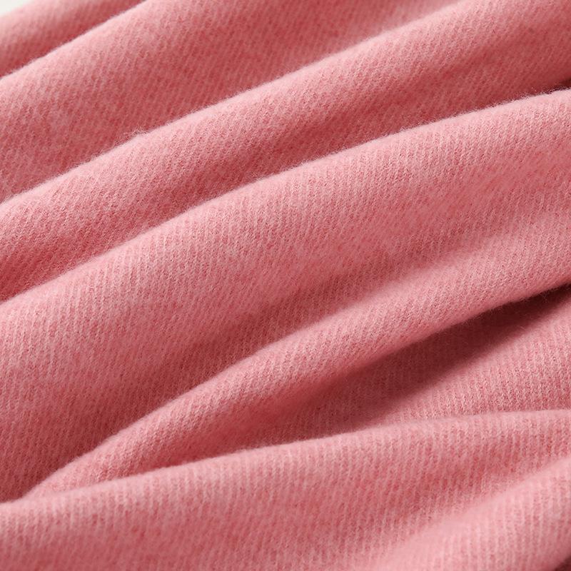 Women's Warm Wool-Feel Faux Cashmere Scarf - Thick, Plain Color Shawl for Autumn/Winter