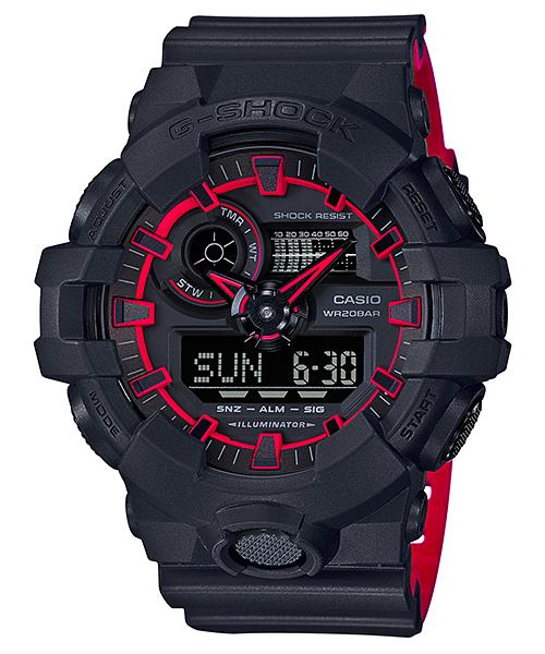 Casio Мужские кварцевые часы GA-700SE-1A4 из смолы, водонепроницаемые 200 м, аналоговые, ударопрочные