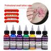 Набор полуперманентных тату-чернил 7 цветов, пигменты на растительной основе для профессионального использования