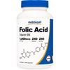Nutricost Folic Acid Vitamin B9 1000mcg Capsule Gluten Free, 240 Tablets, 1 Piece,Korean Health Food