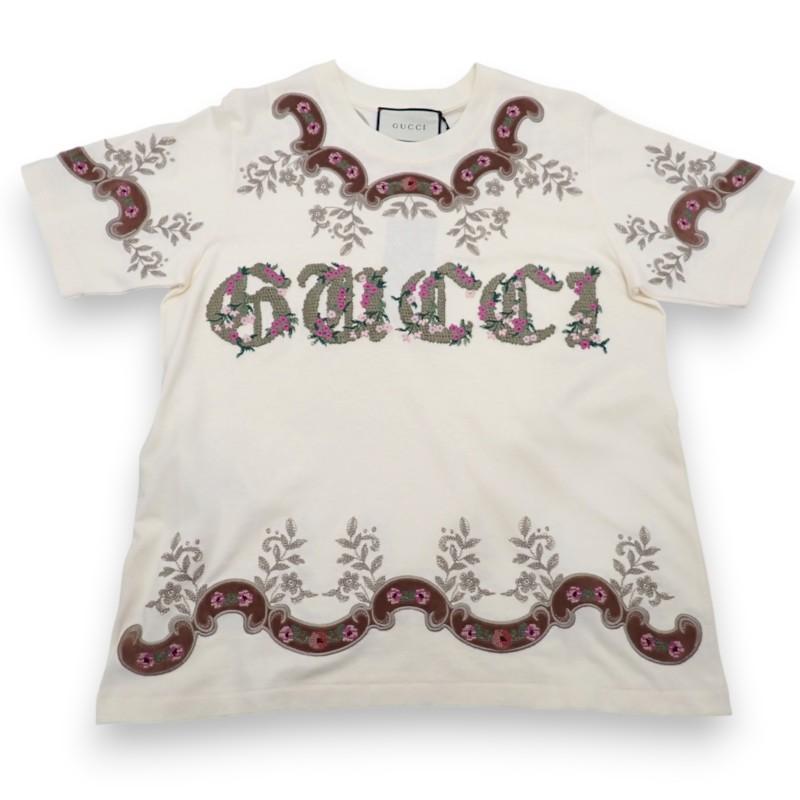 GUCCI  S Short sleeve T-shirt Ivory cotton Women