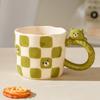 Cartoon Bear Embossed Ceramic Cup with Handle Single Cup Cute Girl Office Drinking Mug High Temperature Resistant Gift Cup