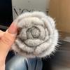 Fashion Clothes Accessories Scarf Decorative Real Mink Fur Brooch High-end Elegant Flower Brooch Sweater Pin