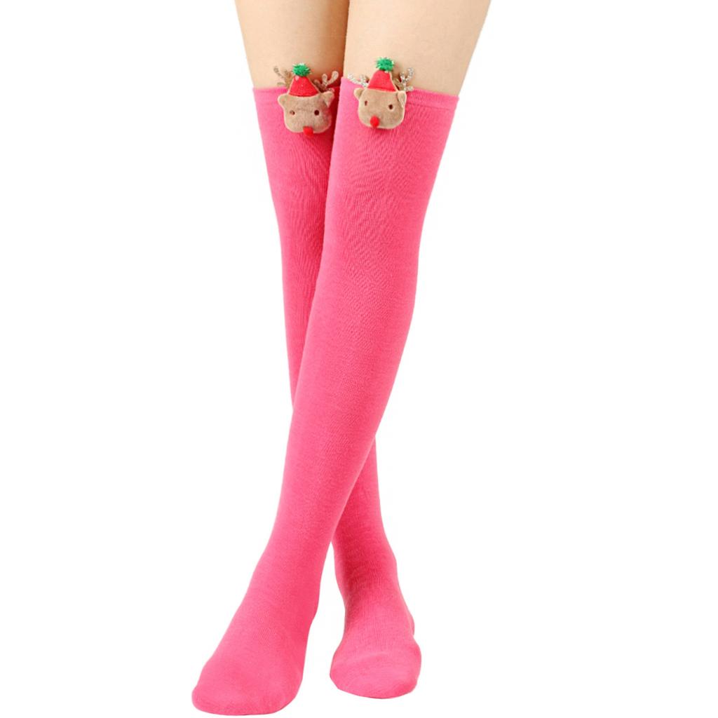 Women's Christmas Stockings Elk Socks Knee-High Over-the-Knee Socks