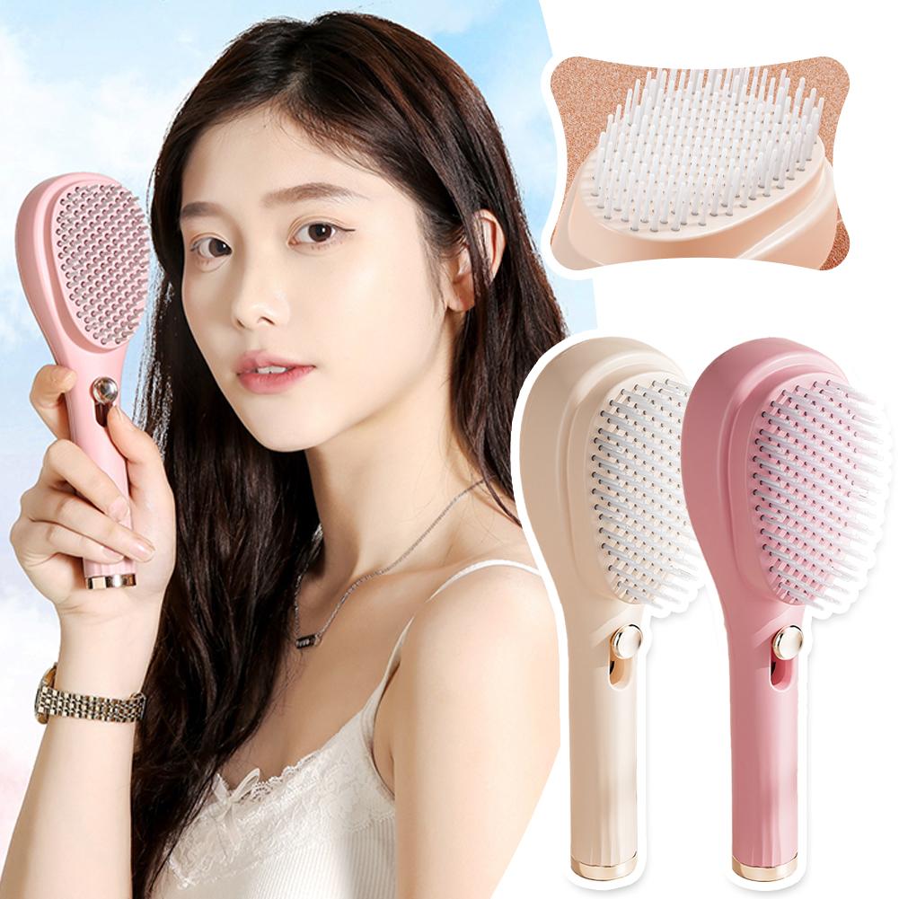 Self-Cleaning Hair Brush Anti-Static Massage Comb Retractable Detangling Tool Rotating Scalp Brushes Combs Styling Massager Q4Y8