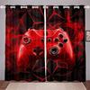 3D Print Modern Custom Boys Teens Video Game Black Polyester Thin Shading Curtain for Kids Bedroom Living Room Home Hook Decor