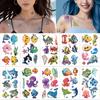 10sheets Cartoon Marine Organism Fish Shark Crab Tattoo Stickers For Hand Face Body Temporary Fake Waterproof Tattoo Stickers