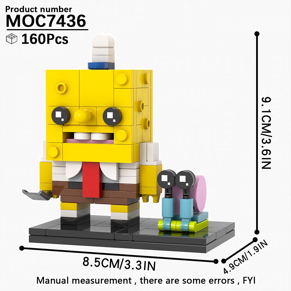 MOOXI Различные Мультяшные Фильмы Губка Боб Сшитый BrickHeadzed MOC Кирпичный Модельный Набор DIY Детская Игрушка Набор Строительных Блоков Подарок для Взрослых