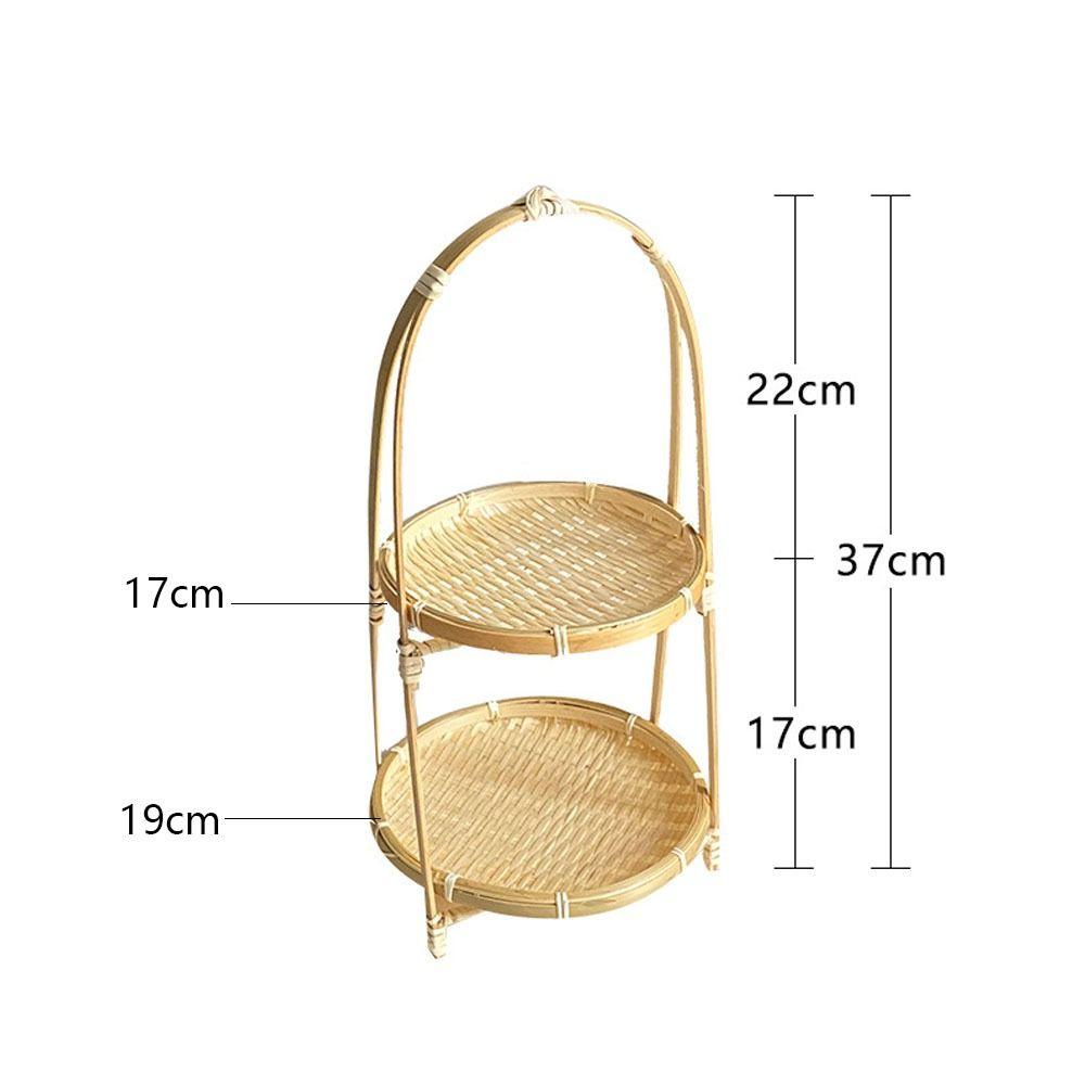 1/2/3 Tier Bamboo Weaving Baskets Weave Storage Baskets Basket Tray Snack Display Stand Home