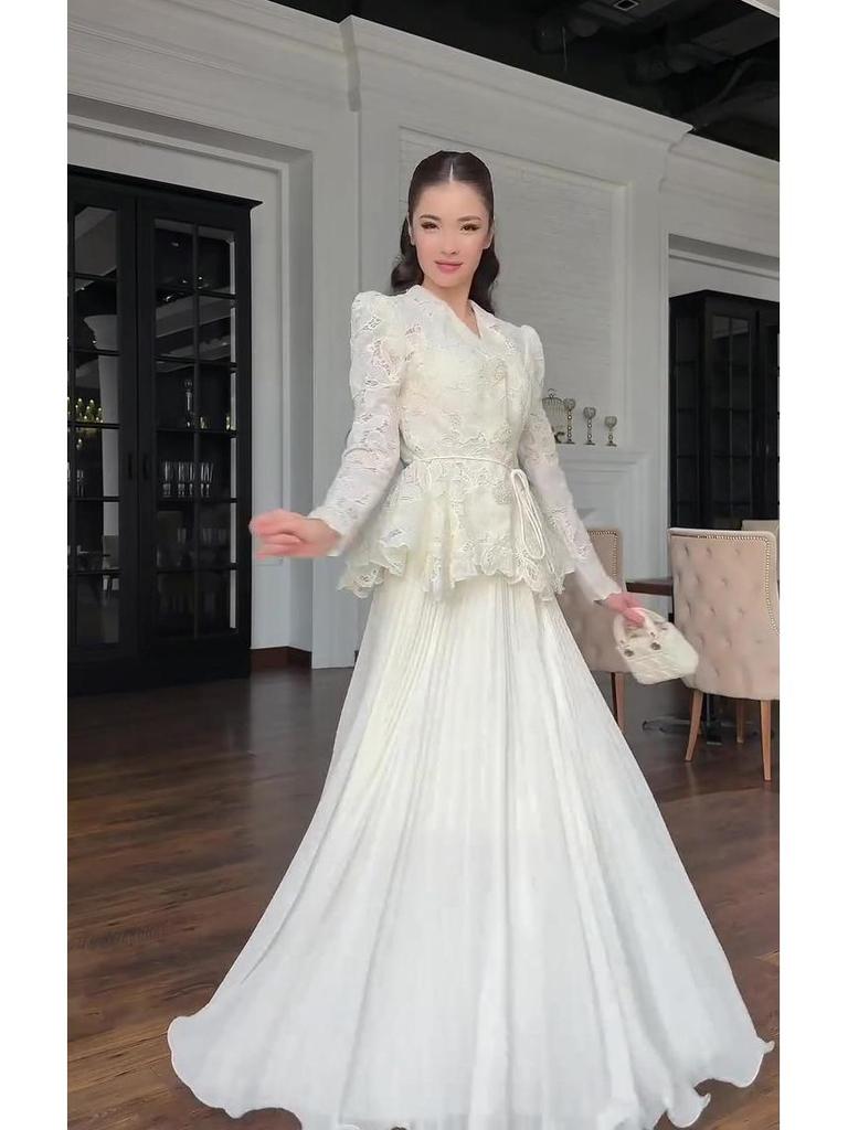 Элегантный комплект платья с длинным рукавом на Осень 2025 - Европейский и Американский Стиль