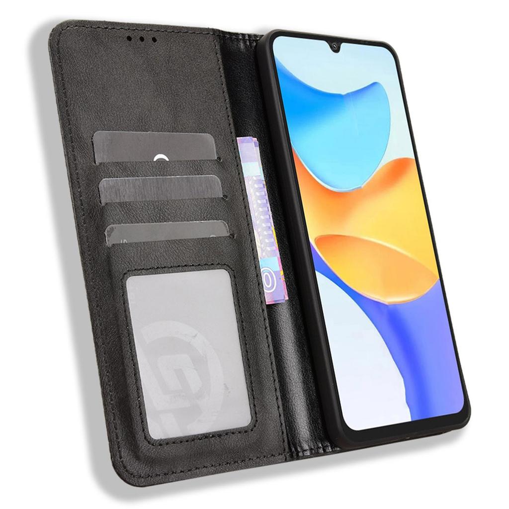 Кожаный чехол-кошелек с подставкой и ретро-текстурой для Blackview Shark 6/Oscal Tiger 8