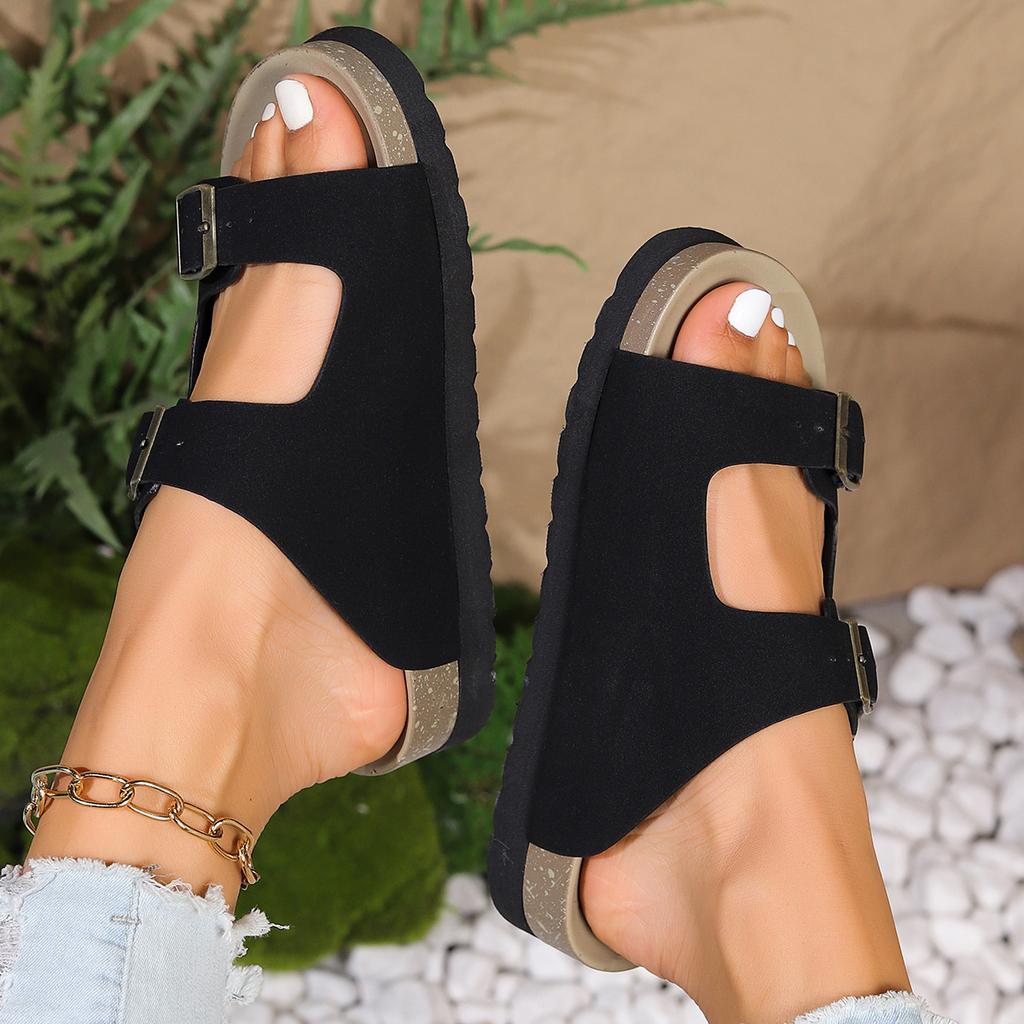 Новые пробковые тапочки унисекс для мужчин и женщин на размер 35–43, кожаные сабо-мулы, тапочки высокого качества из мягкой пробки, шлепанцы с двумя пряжками