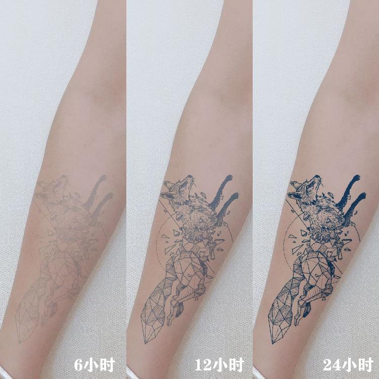 Постепенное изменение геометрический травяной сок лиса кит русалка имитация татуировки наклейка, переводная наклейка на воду