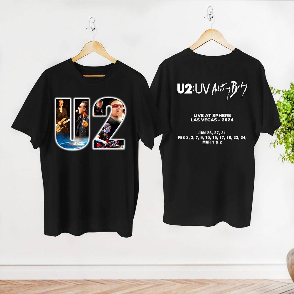 Графическая футболка U2 Band Tour 2024, Футболка U2 Band Achtung Baby Live At Sphere, Классическая унисекс футболка