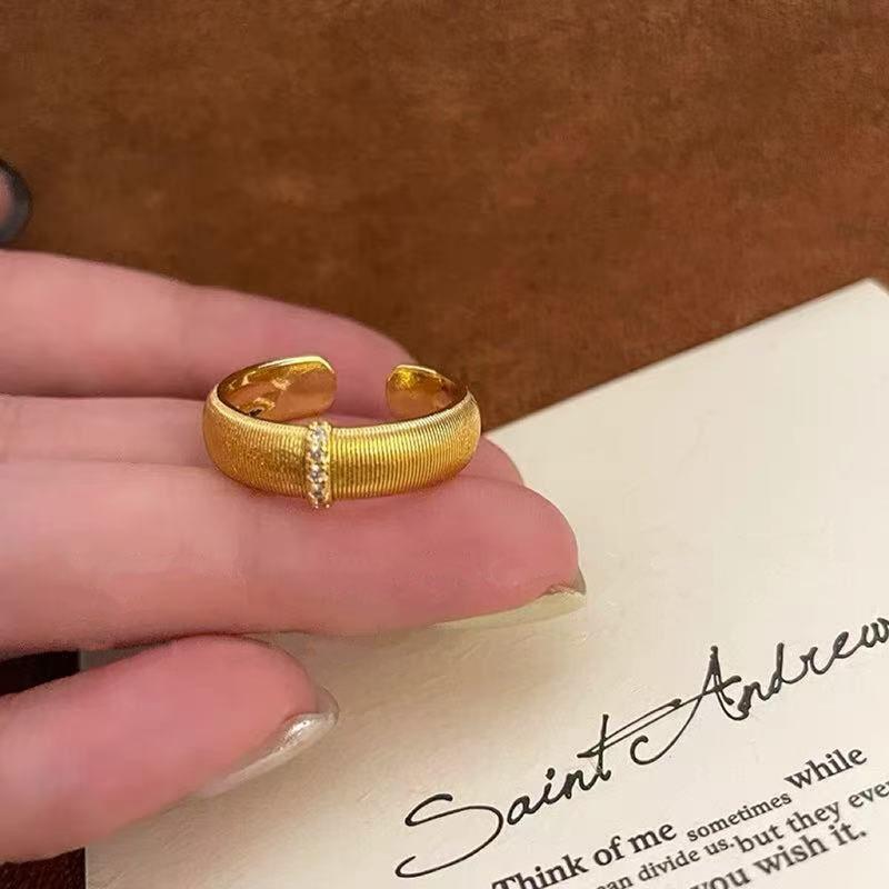 Korean Version Plain Ring Irregular 925 Sterling Silver Versatile Ring Women's Niche Ins Style Design Non-fading Combination Ring