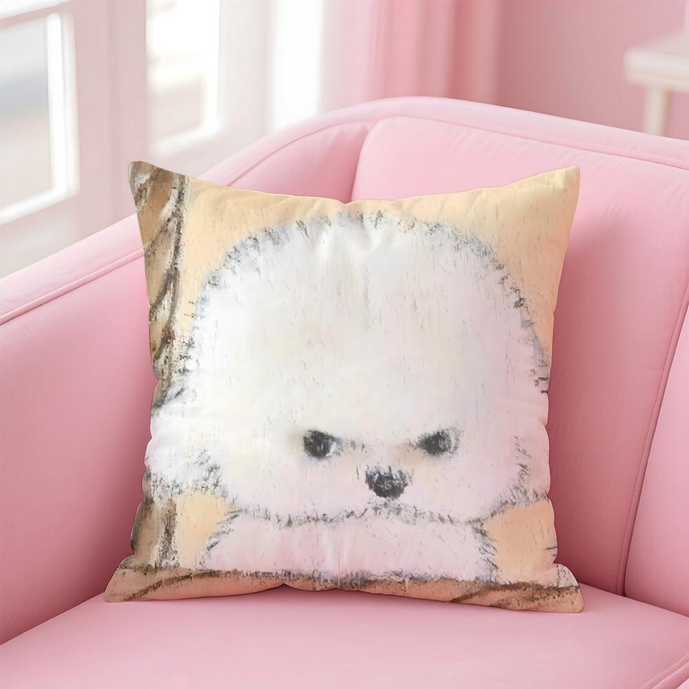 NICE CUTE Bichon Frise dog Cushion Cover Pillow Case Soft Friendly Fabric  Concealed Zipper