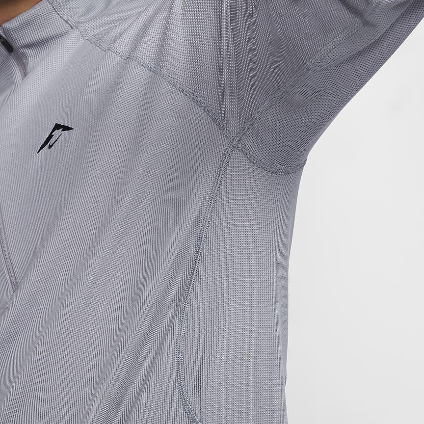 Nike Dri-Fit Trail Однотонная Универсальная Удобная Влагоотводящая Теплая Футболка с Длинным Рукавом Мужская Топы Цементно-Серый FV9995078