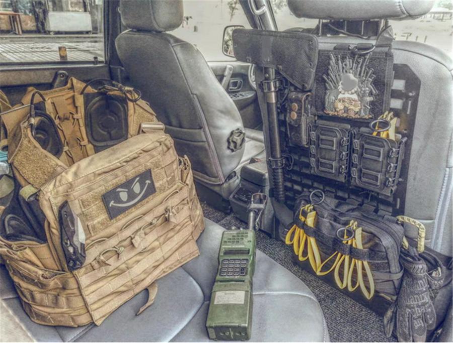 Универсальная стойка для хранения оружия на спинке автомобильного сиденья, тактическая жесткая панель MOLLE для хранения вещей