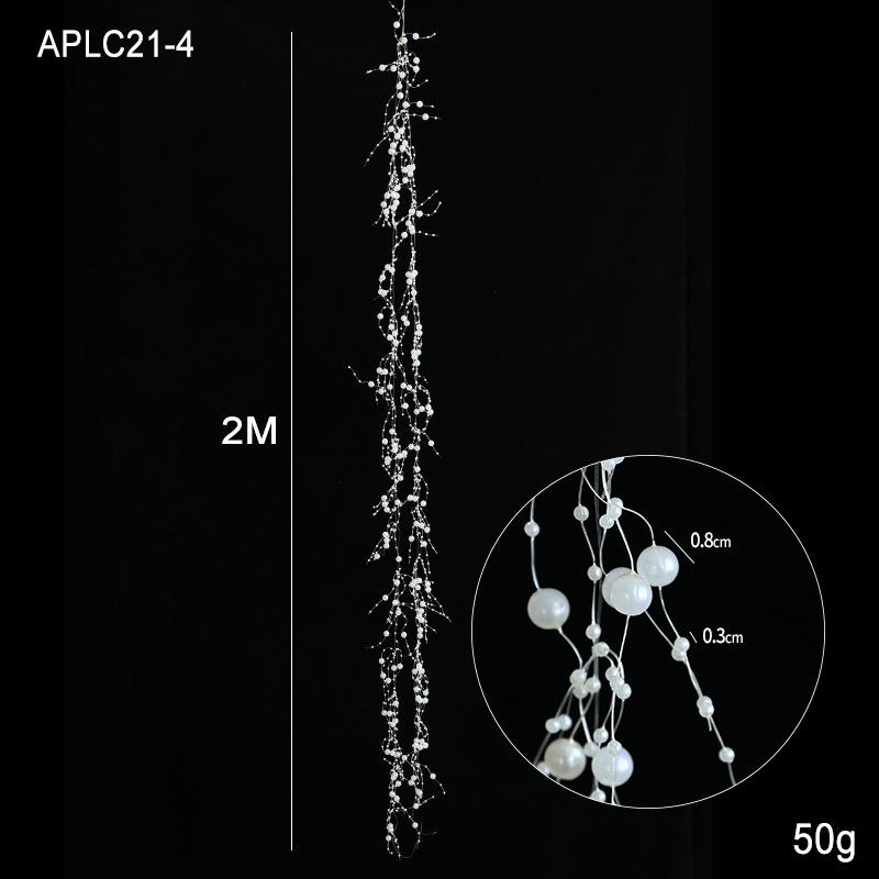 Pearl Chain Bead String Icicle Pendant for Christmas Tree Ornaments and Wreaths