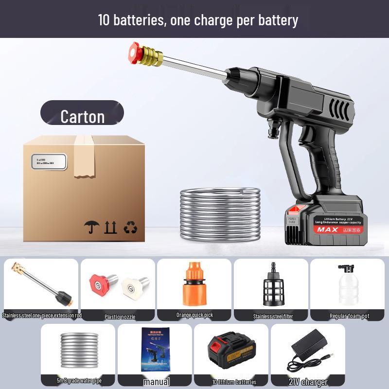 Портативный беспроводной пистолет для мойки автомобиля высокого давления с аккумулятором