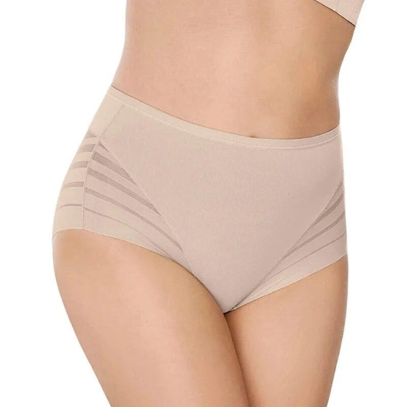 High Waist Briefs Women Seamless Panties Transparent Mesh High Elastic Ice Silk Underwear Sexy Lingerie
