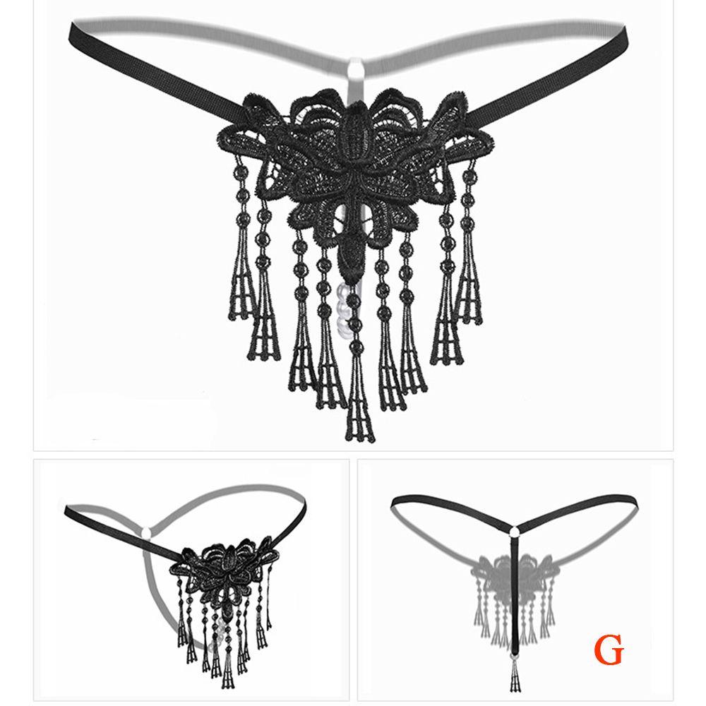 Hot Young Girls Thong Embroidery Lace Hollow Massage Panties Underwear T-back Panties Lingerie