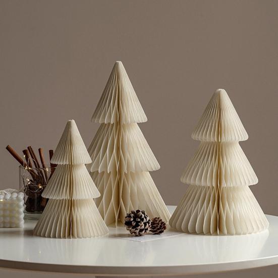 3/4 шт. Рождественское украшение на елку Легкая сборка Геометрическое оригами Рождественская елка Празничный декор Счастливого Рождества