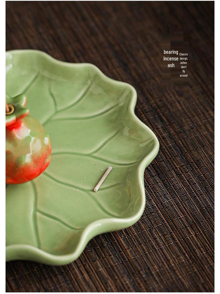 New Ceramic Lotus Incense Holder with Frog Ornament in Fresh Colors