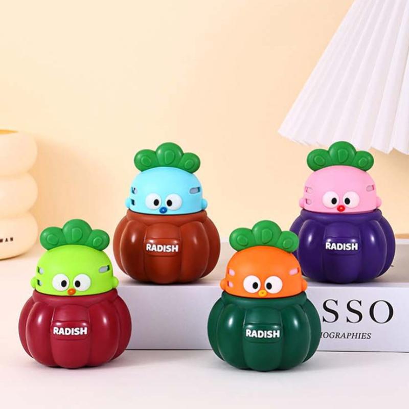 1Pcs Anime Figure White Light Atmosphere Decor Radish Doll Small Night Light Electronic Luminous Toy Cute Shape Children Gift