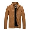 Autumn and Winter New Men's Leather Jacket Casual Motorcycle PU Leather Jacket Plus Velvet Large Size Jacket Trendy