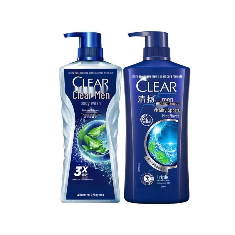 Clear Men Anti-Dandruff Shampoo and Moisturizing Body Wash Set