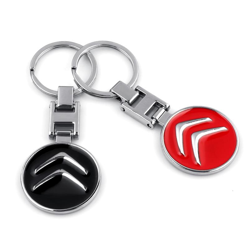 1pcs New Car Metal Keychain Hollow Key Ring Accessories For Citroen C1 C2 C3 C4 Grand Picasso C4L C5 C-ELYSEE Berlingo Cactus DS