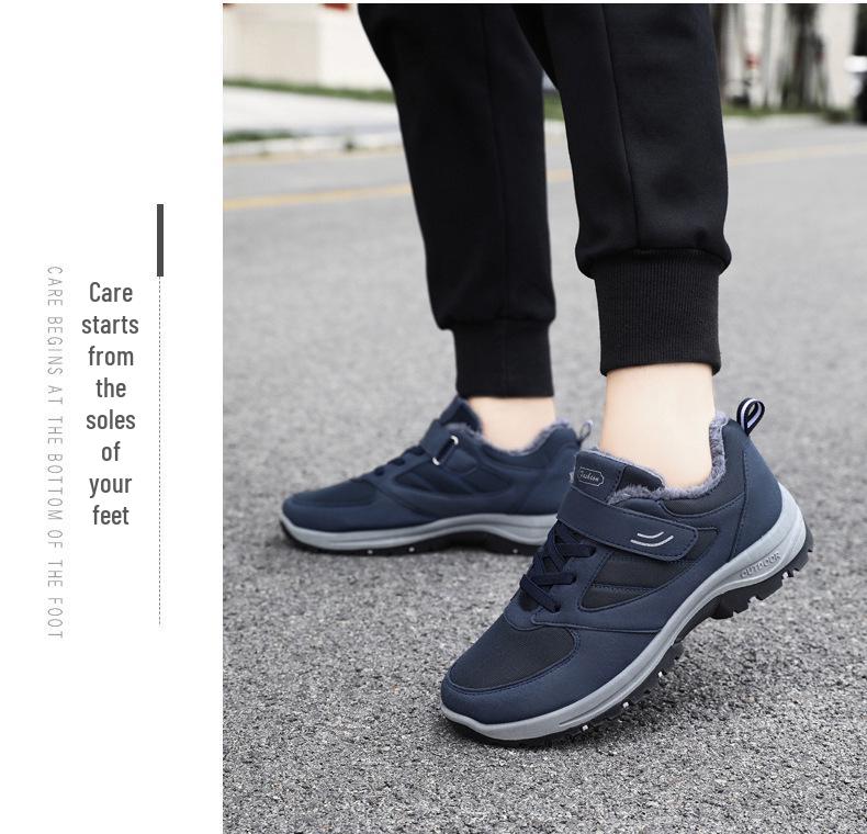 Мужские теплые зимние сноубутсы, плюс бархат, утолщенные, уличная мода, большой размер, папины кроссовки