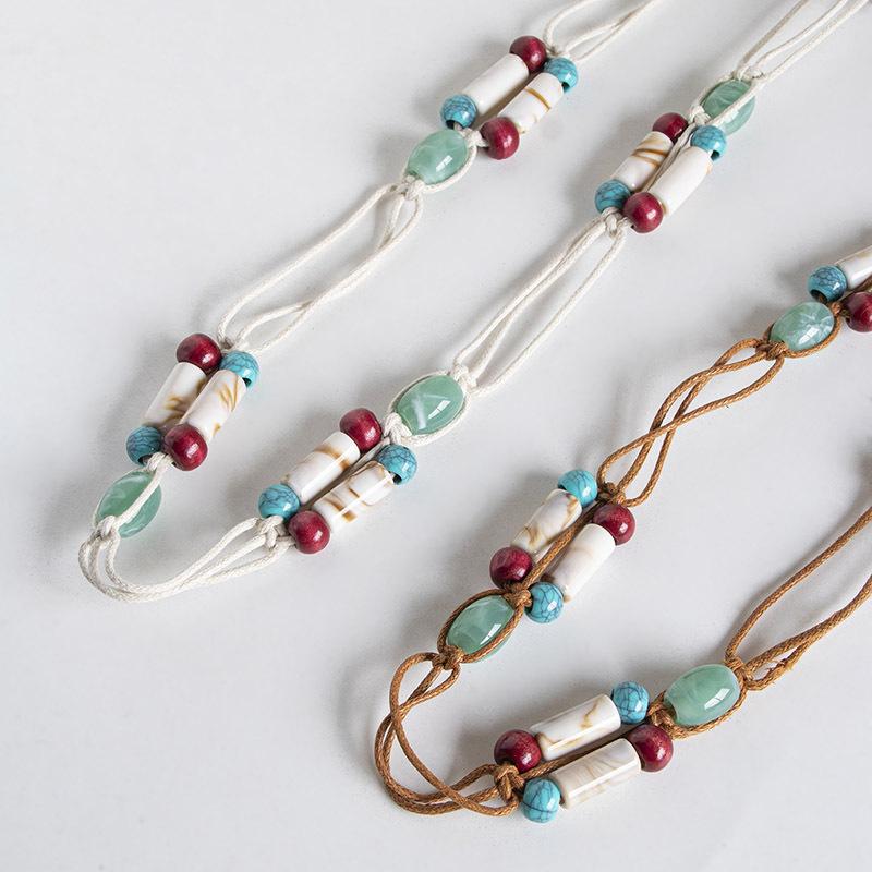 Богемный пояс Этнический стиль Декоративный пояс Повседневный стиль для отпуска Пояс-веревка на талию Женский пояс