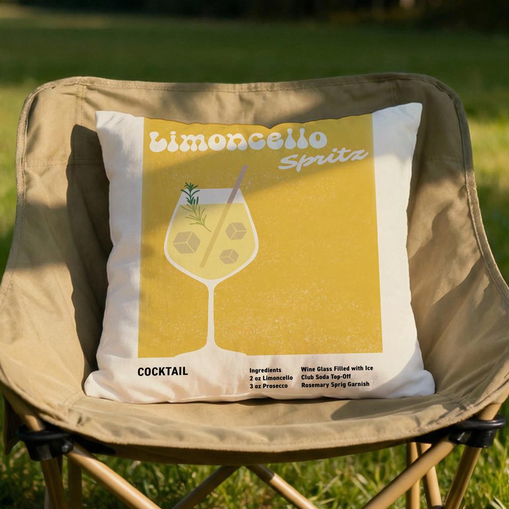 Limoncello Cocktail Cushion Cover Soft Reversible  Durable Pillow Cover  MultiScene Use for Home  Car Daily Comfort