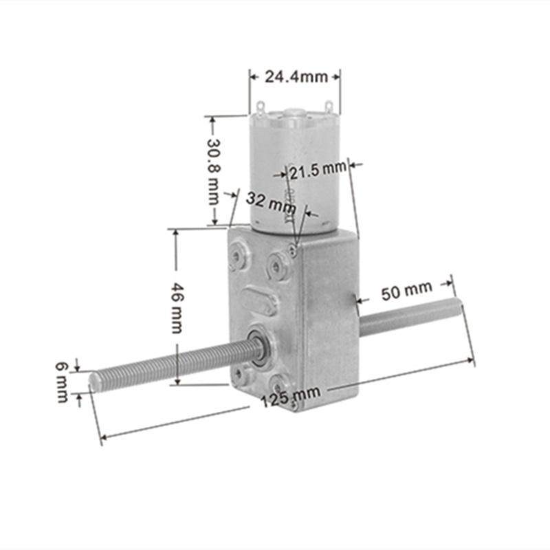 JGY370 12V 24V DC Worm Gear Motor Double Output Shaft M6 Screw Self-locking Large Torque Adjustable Speed CW CCW