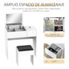 Makeup Dressing Table with Stool Makeup Table with Mirror Flip-Up Top and Boxes 80x40x79 cm and 40x30x40 cm