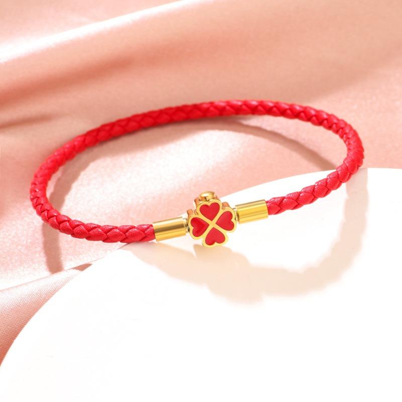 Браслет-клевер на удачу для женщин, браслет из натуральной плетеной кожи, 6 цветов, украшение для вечеринки по случаю дня рождения, рождественские подарки