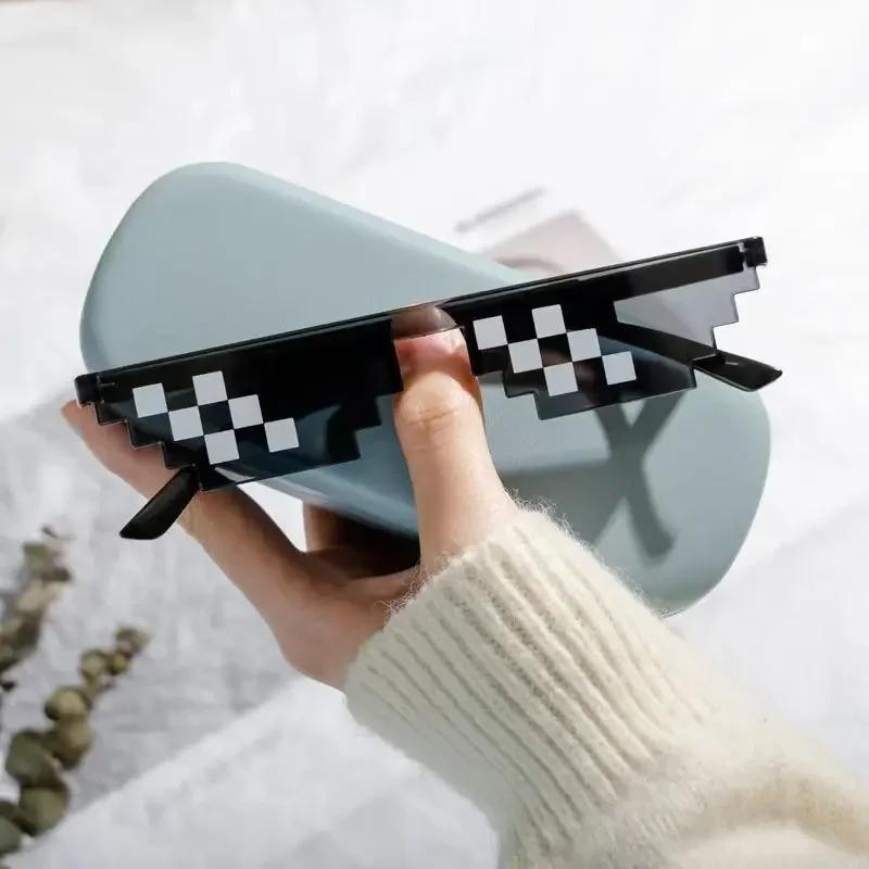 Мозаичные Смешные Необычные Женские Очки Черные Пиксельные Винтажные Очки Для Мужчин День Рождения Свадебная Вечеринка Косплей Аксессуары