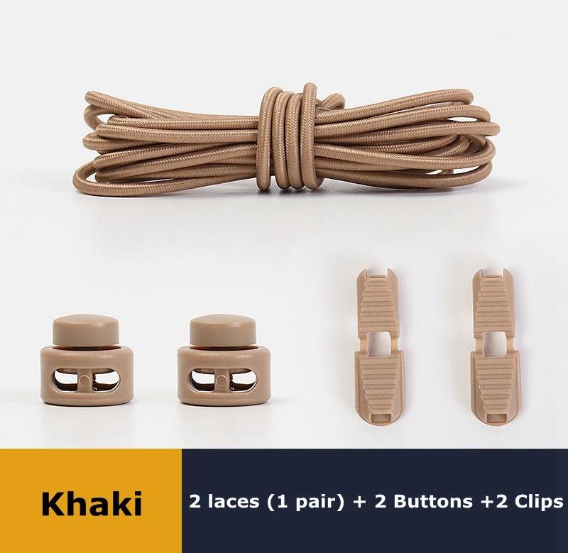Шнурки без завязывания, подходящие для любой обуви, круглые эластичные шнурки с пружинным замком, быстро надеваются за 1 секунду, шнурки для хайкинга, спорта, ленивые шнурки