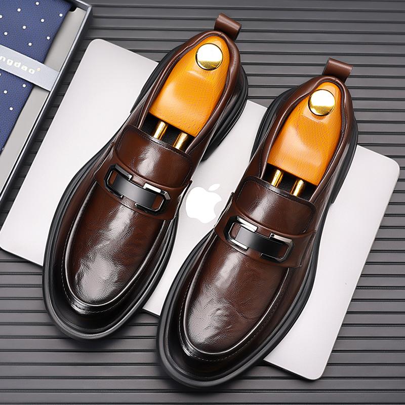Классические мужские кожаные туфли-оксфорды с большим носком, мужские повседневные деловые туфли для вождения, туфли для вечеринок, мужские туфли для вечеринок 38-44