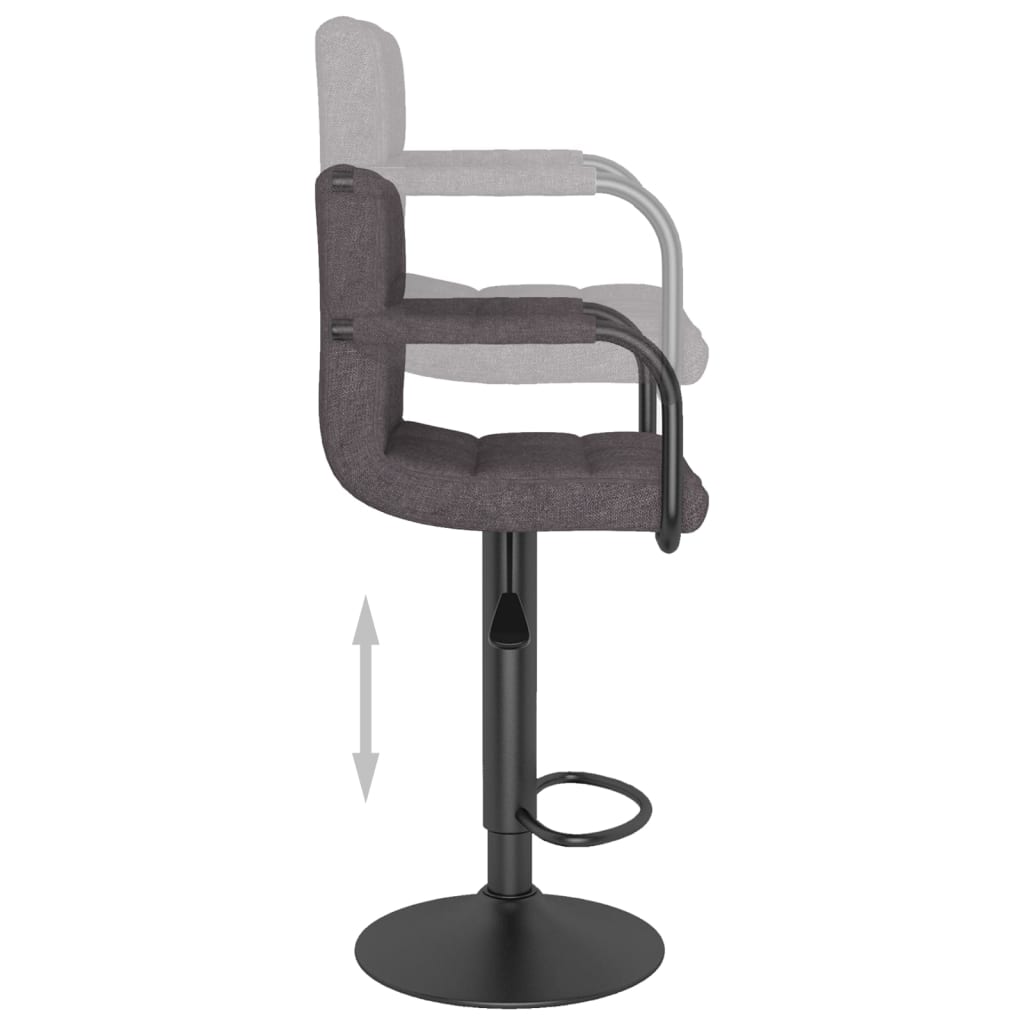 Bar Stool 2 pcs Taupe Fabric