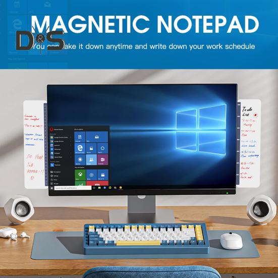 Компьютерная доска для сообщений, магнитный монитор, доска для заметок, держатель для липких заметок с самоклеящимися металлическими полосками, настольные аксессуары