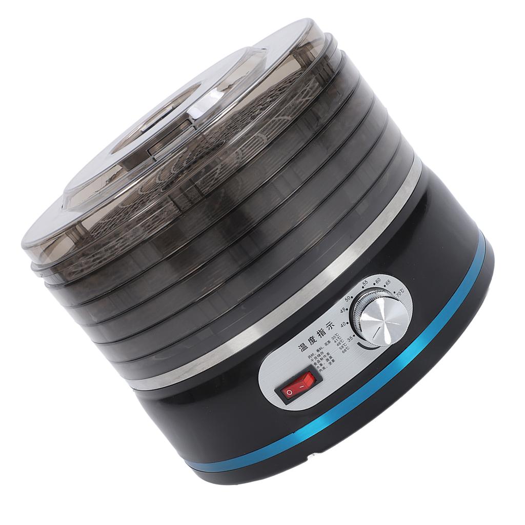 Машина для сушки пищевых продуктов, черная, 5 ярусов, PP PS, регулируемая температура, универсальная сушилка для фруктов