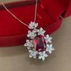 Luxury S925 Silver Necklaces Pendants For Women Fine Jewelry Ladies Ruby Pendants Gift Necklaces