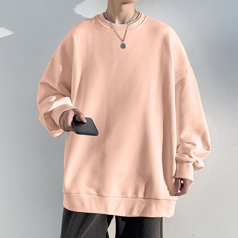 Толстовки с круглым вырезом, однотонный мужской удобный свитер на осень и зиму, свободный спущенный плечевой пояс, круглый вырез, универсальный свитер Tide